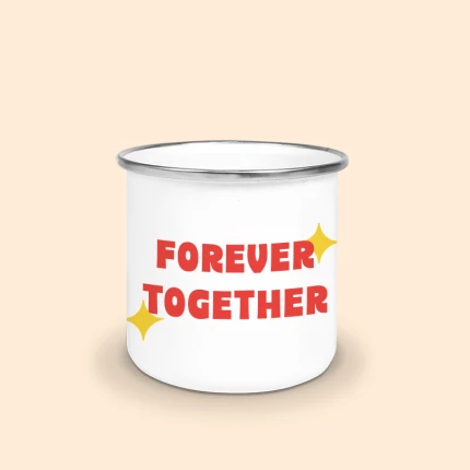 mug émaillé argent forever together