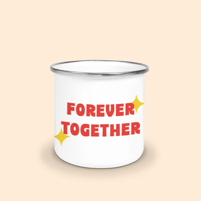 mug émaillé argent forever together
