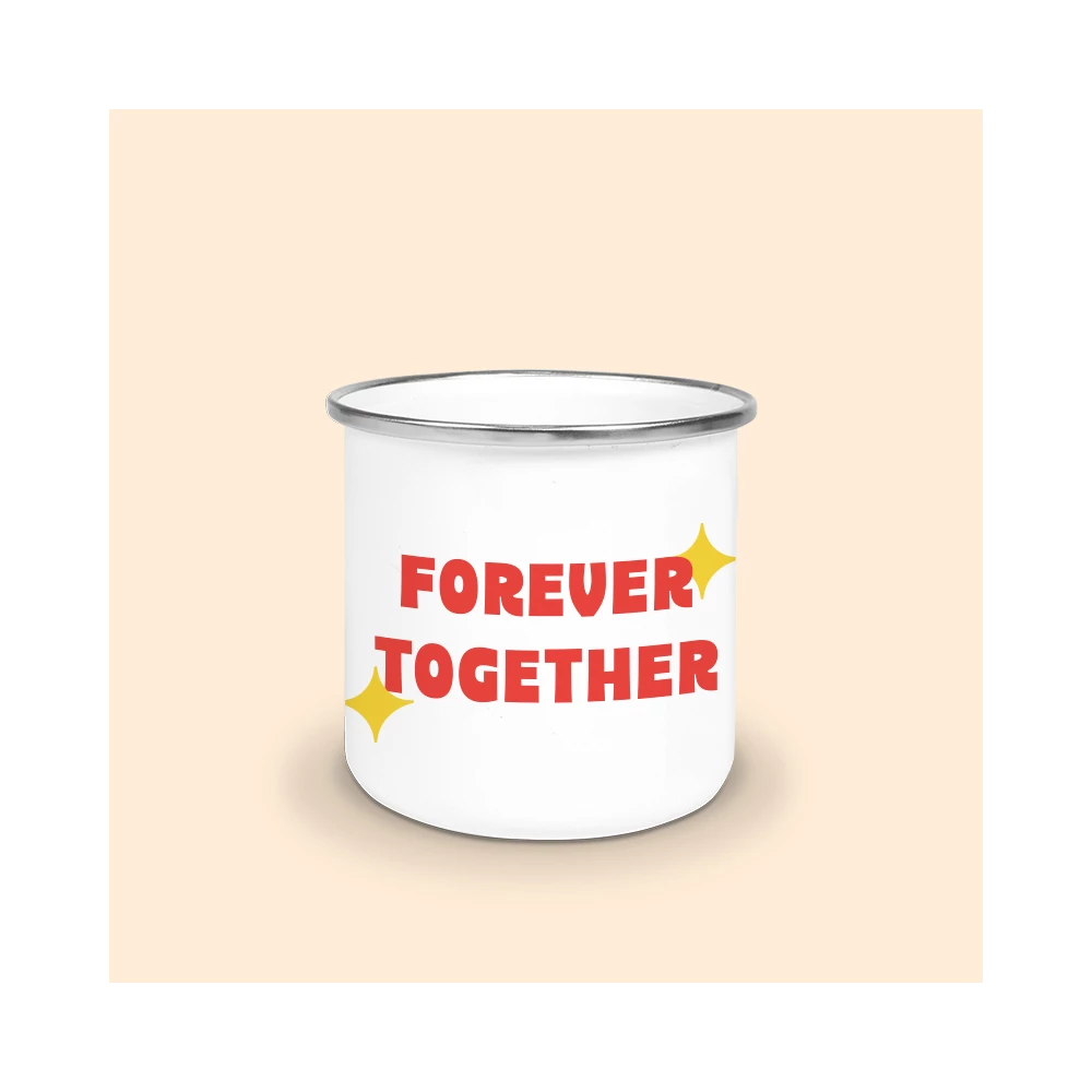 mug émaillé argent forever together