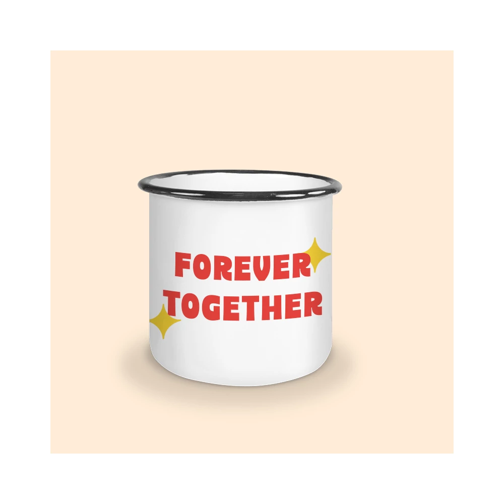 mug émaillé noir forever together
