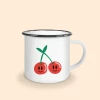 mug émaillé noir cerise