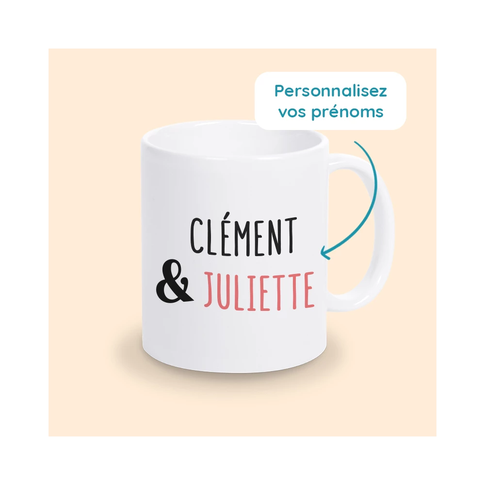 mug prénoms couple personnalisé