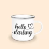 mug émaillé hello darling