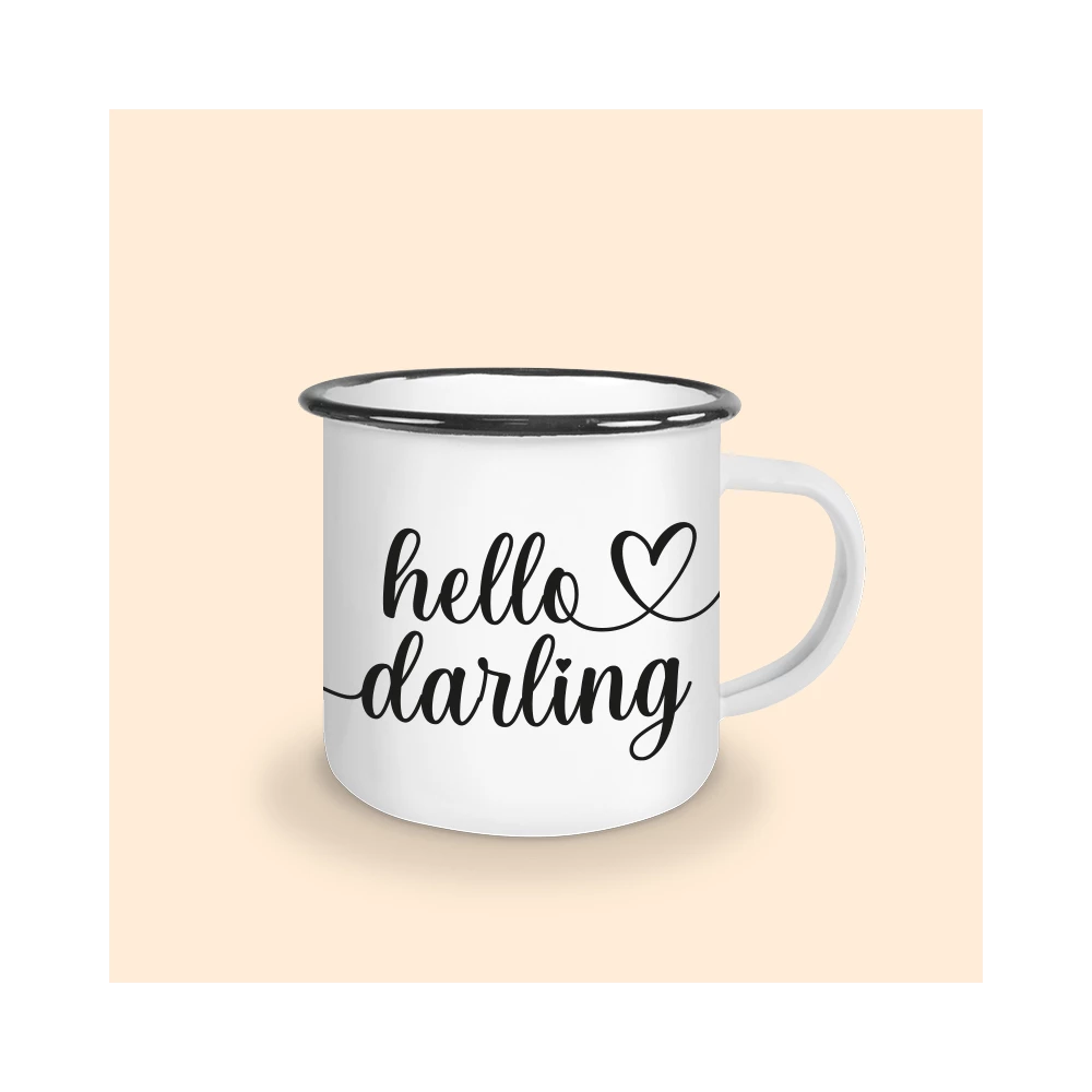 tasse émaillée hello darling