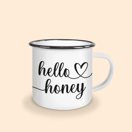 tasse émaillée hello honey