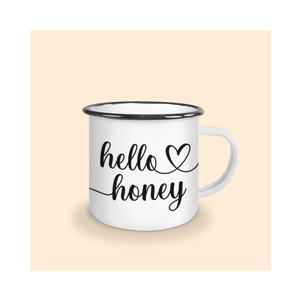 tasse émaillée hello honey