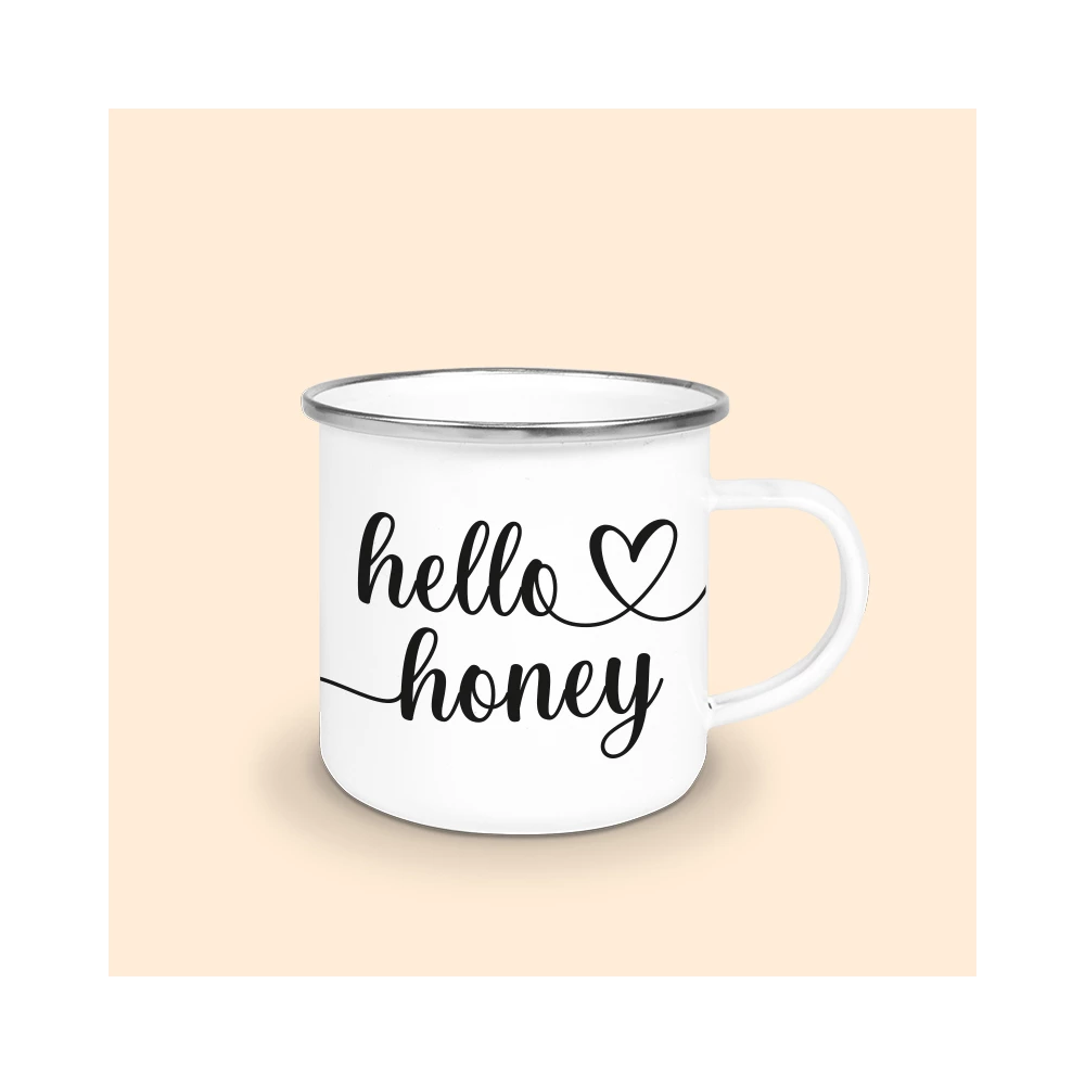 mug émaillé hello honey