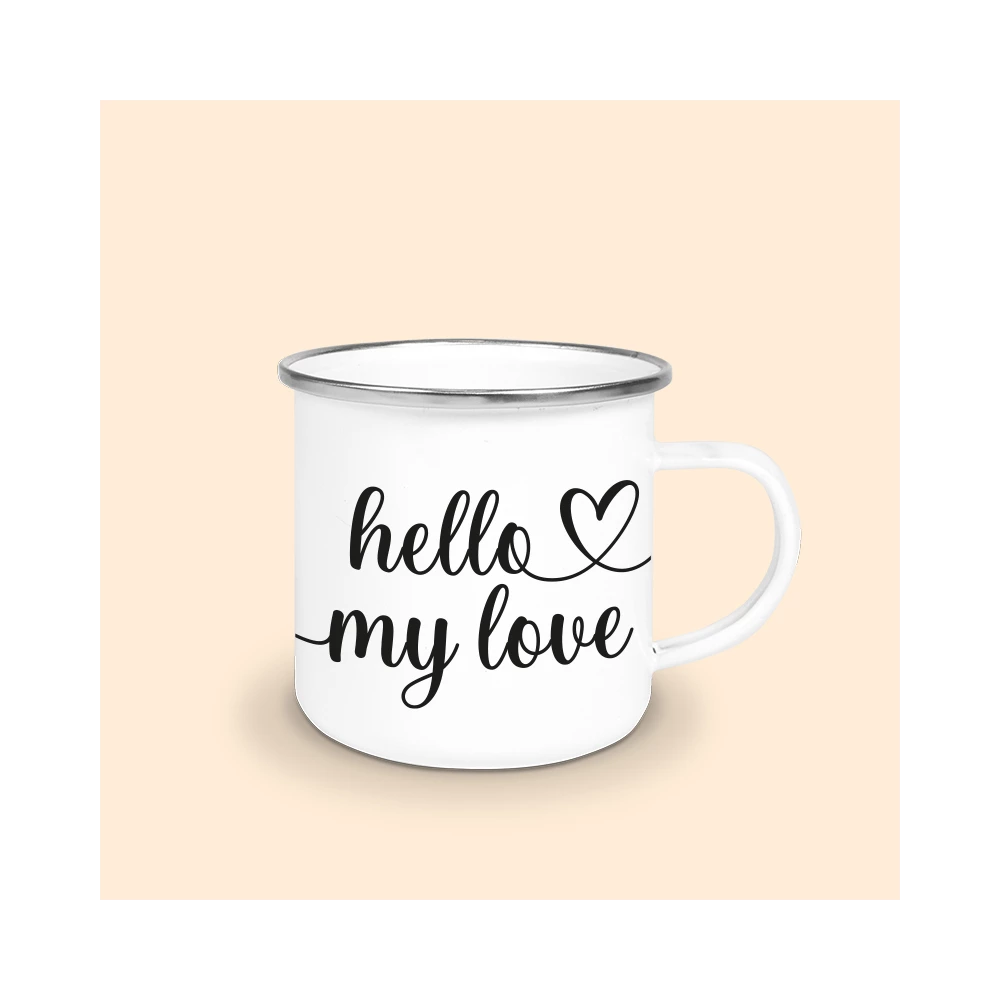 mug émaillé hello my love