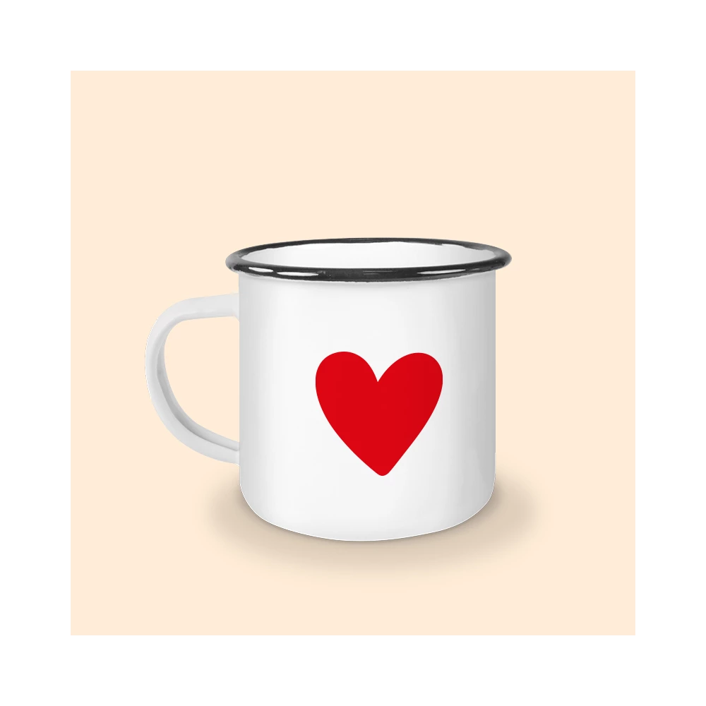 tasse émaillée coeur