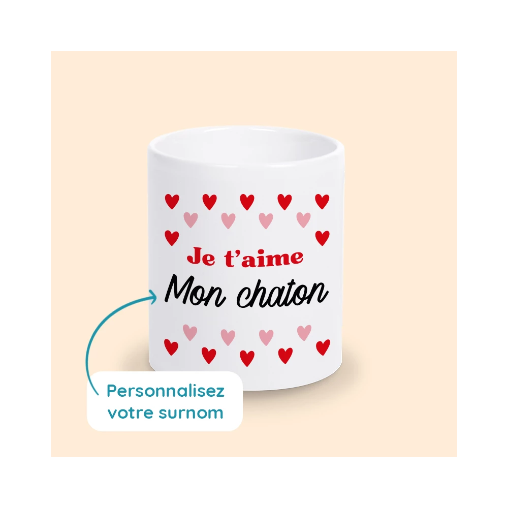 mug je t'aime personnalisé