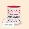 mug rouge je t'aime personnalisé