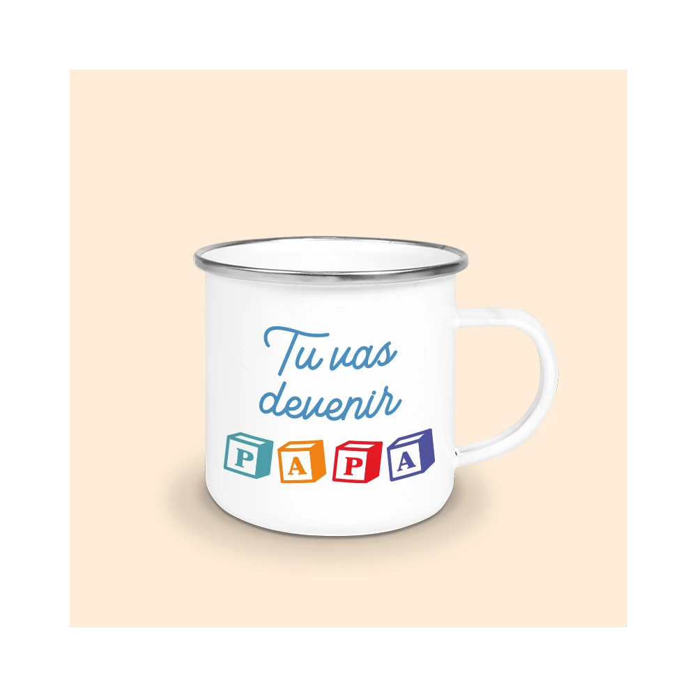 mug émaillé tu vas devenir papa
