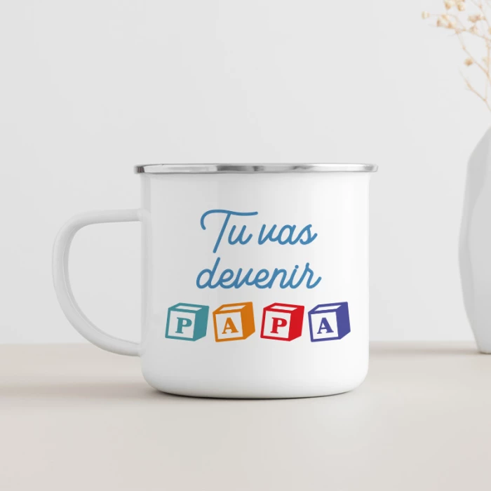 mug émaillé tu vas devenir papa
