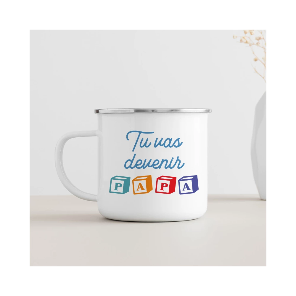 mug émaillé tu vas devenir papa