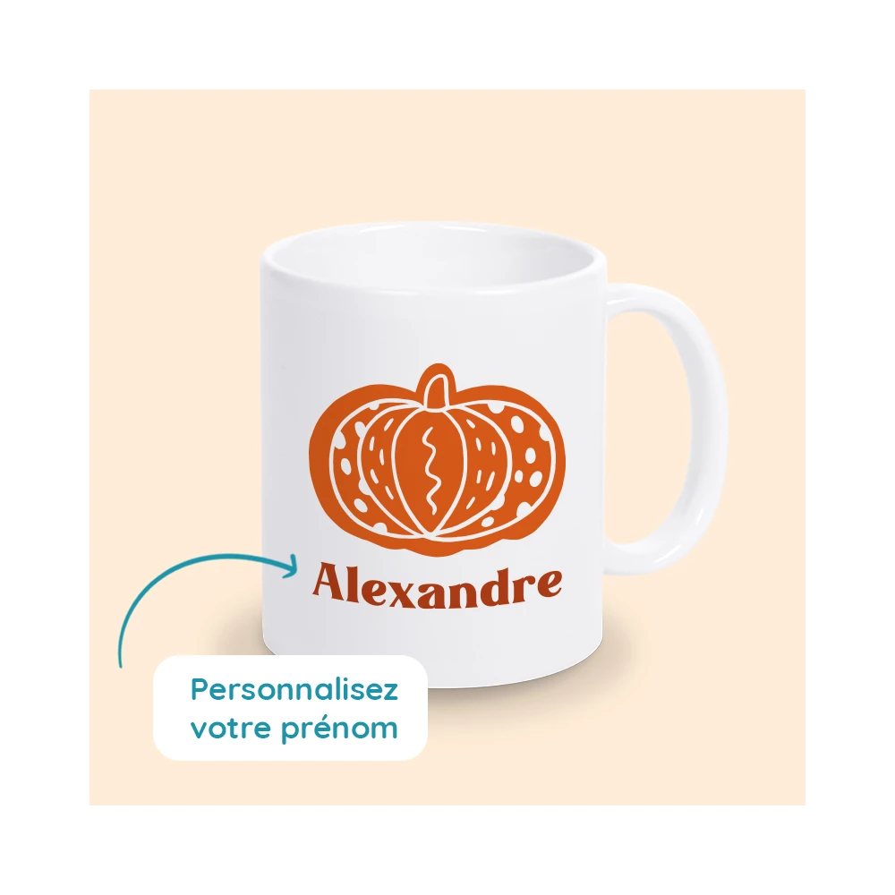 Mug citrouille prénom
