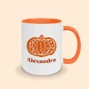 Mug couleur citrouille personnalisé