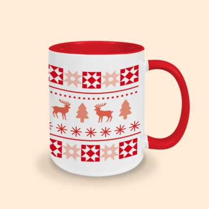 mug rouge motif noël