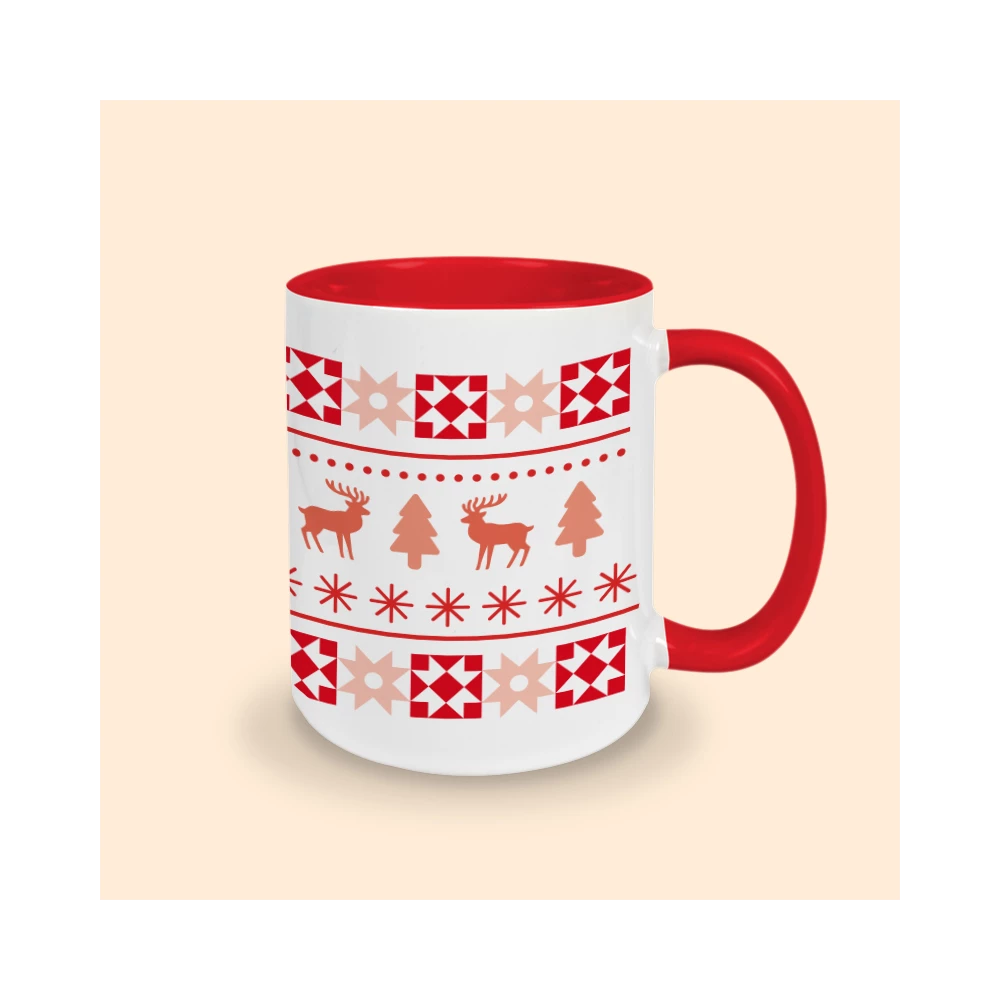 mug rouge motif noël