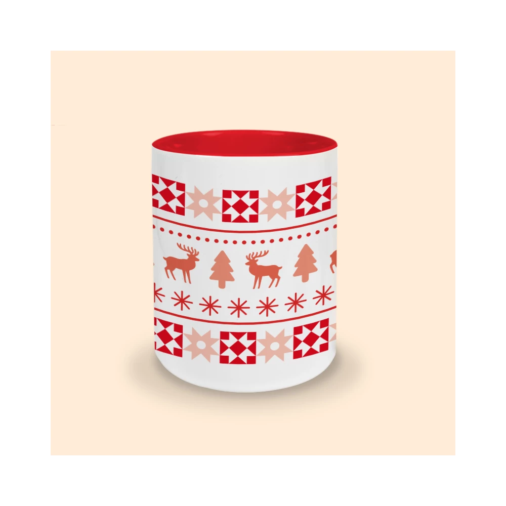 tasse rouge motif noël