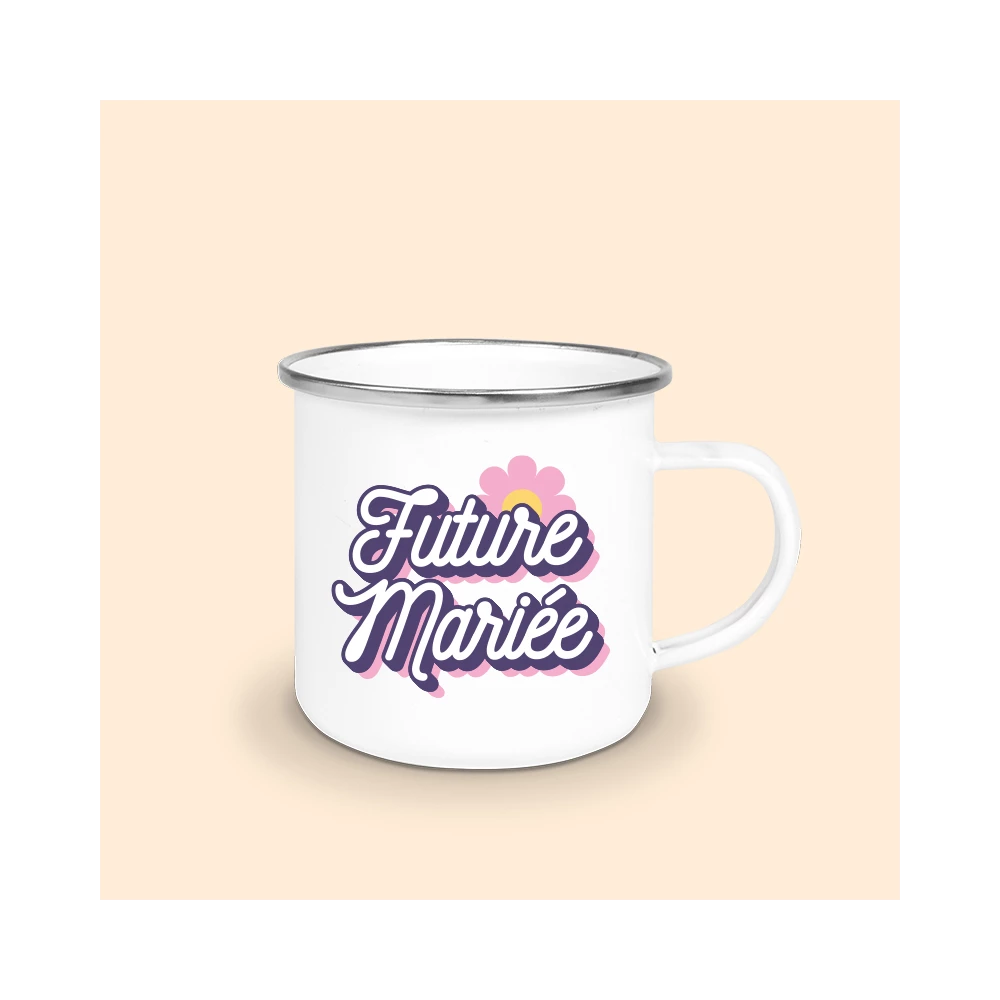 tasse future mariée émaillée