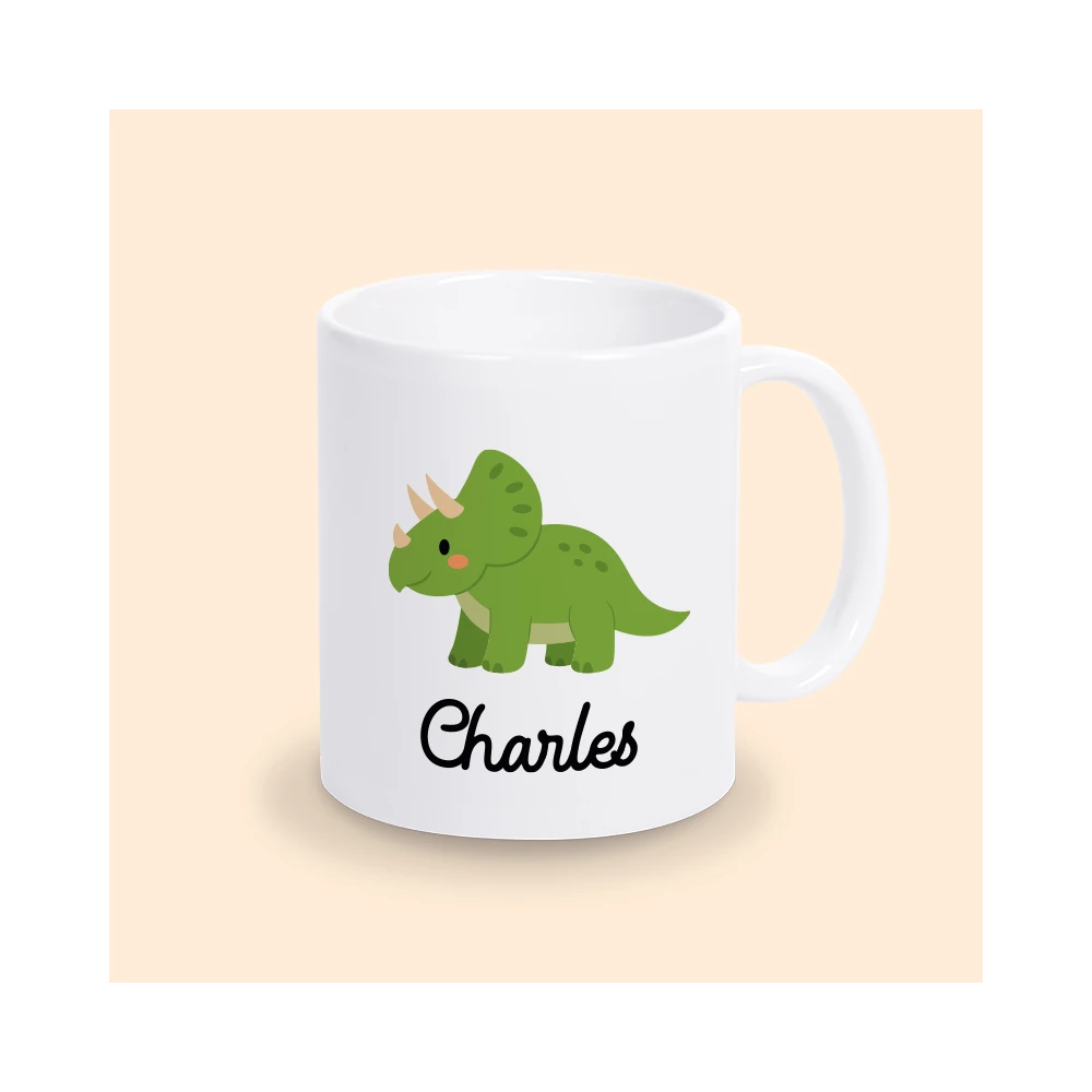 mug dinosaure vert