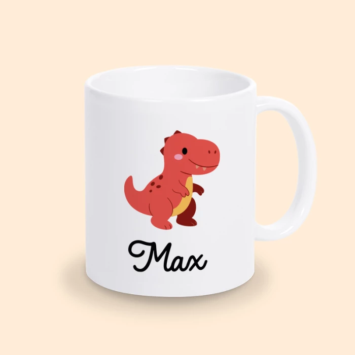 mug dinosaure rouge