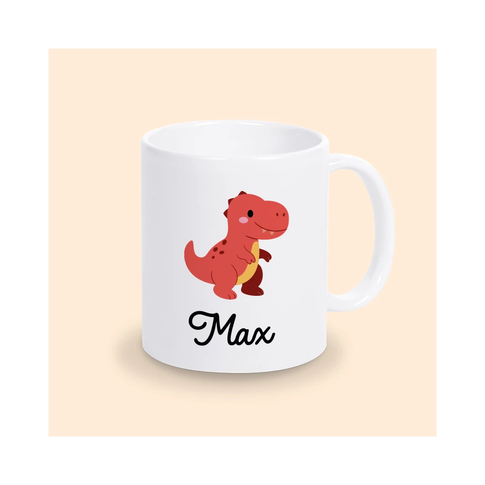 mug dinosaure rouge