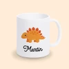 mug dinosaure orange