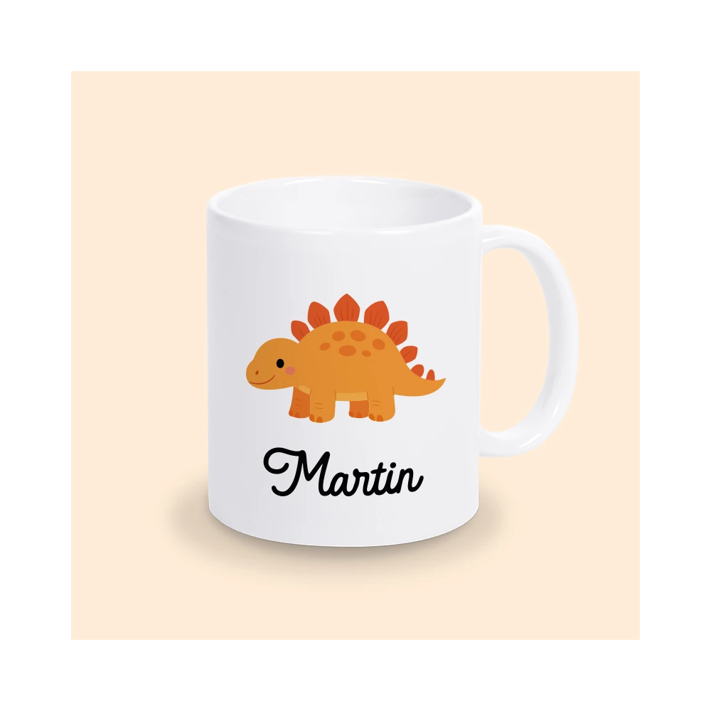 mug dinosaure orange
