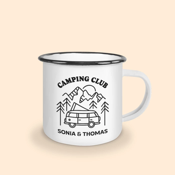 tasse camping émaillée