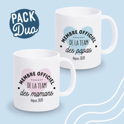 mug duo personnalisé maman papa