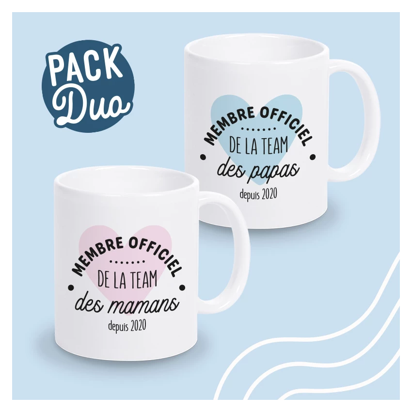 mug duo personnalisé maman papa
