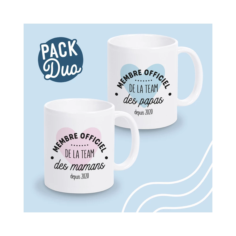 mug duo personnalisé maman papa