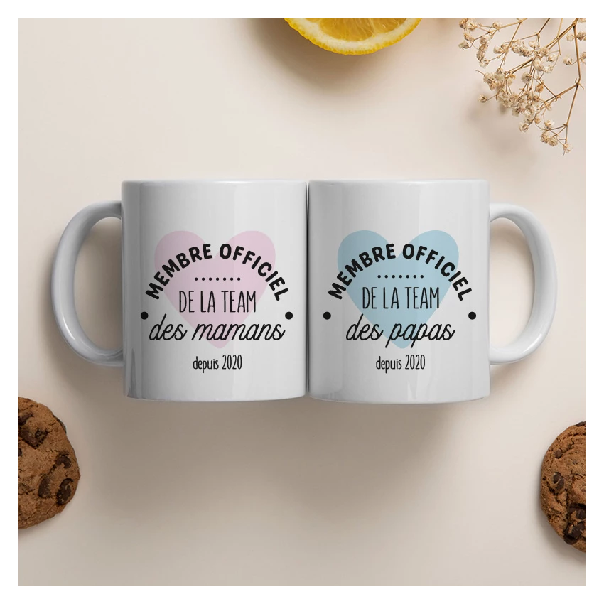mug duo personnalisé maman papa