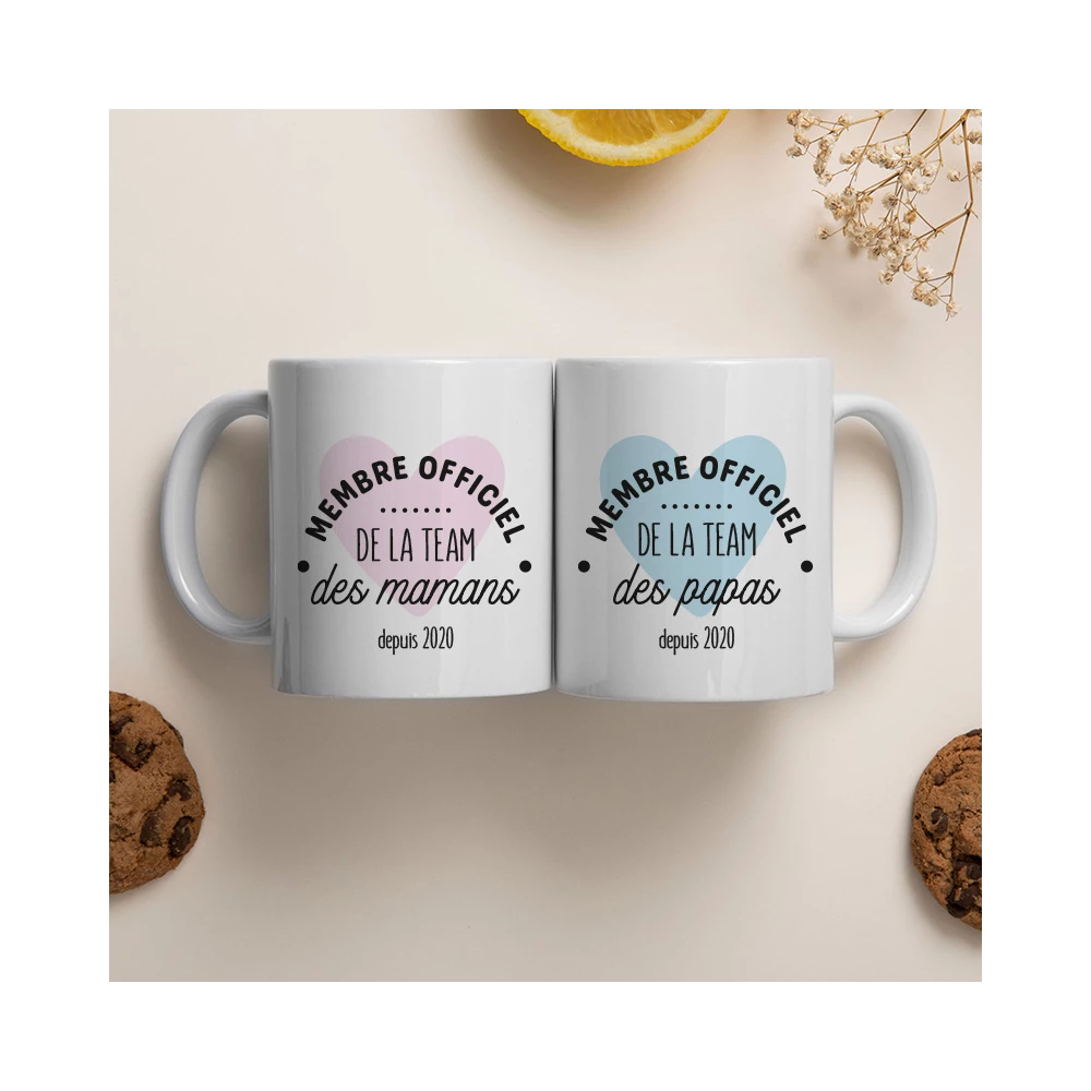 mug duo personnalisé maman papa
