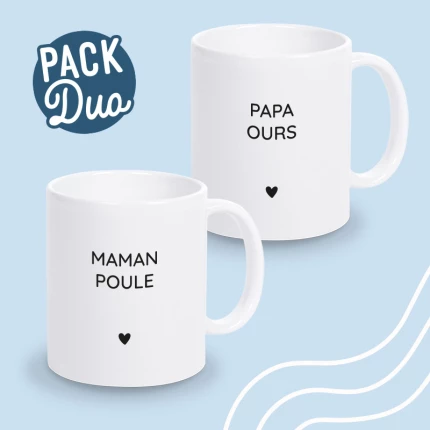 mug duo papa ours et maman poule