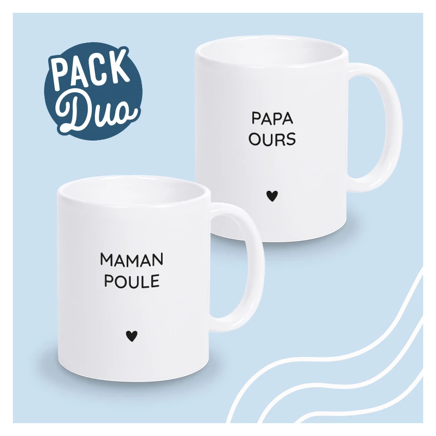 mug duo papa ours et maman poule