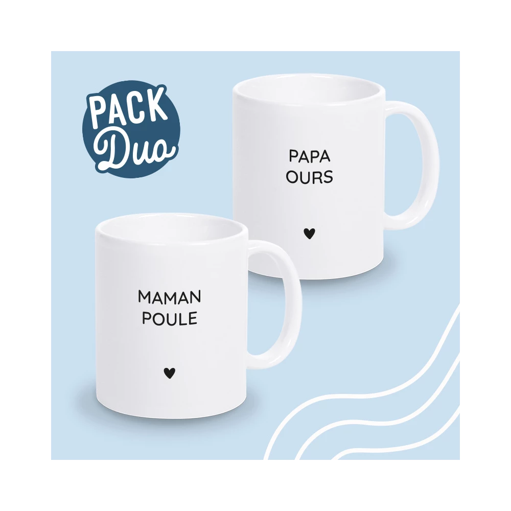 mug duo papa ours et maman poule