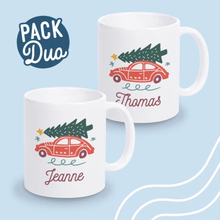 mug duo sapin personnalisé