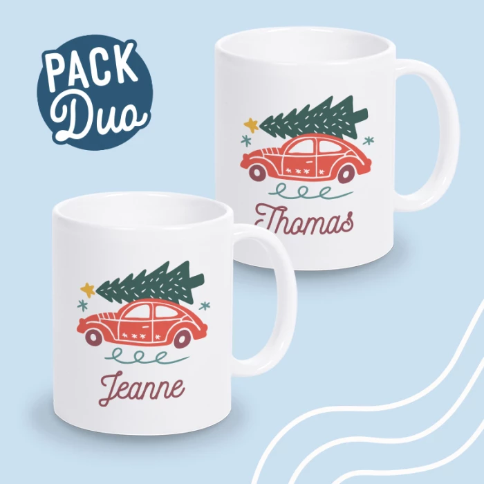 mug duo sapin personnalisé