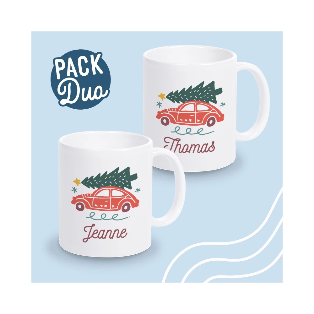 mug duo sapin personnalisé