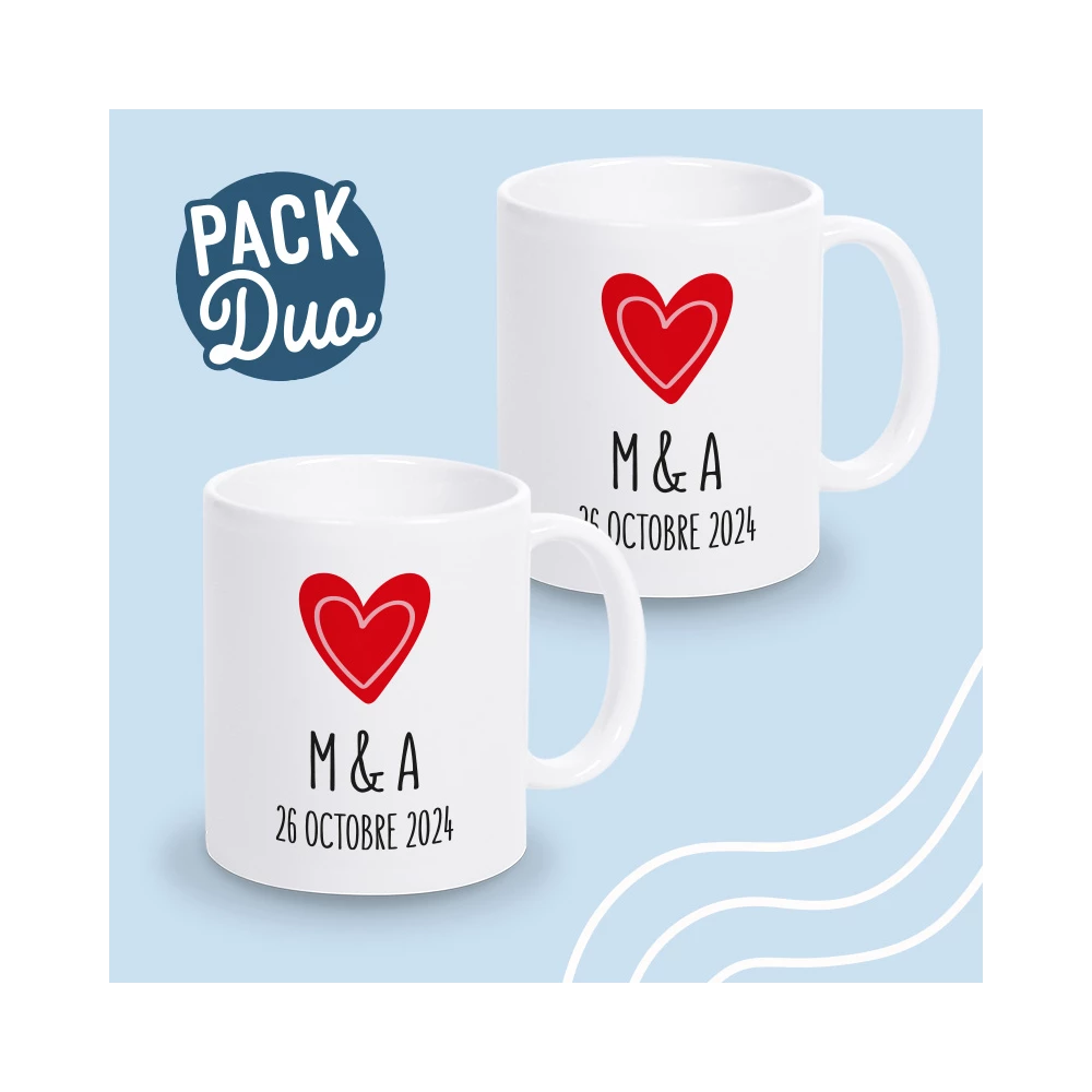 mug duo couple personnalisé