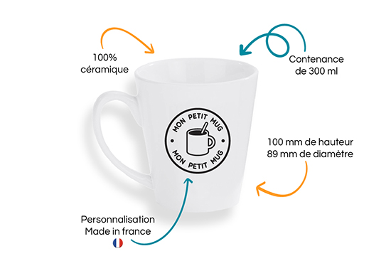 tasse conique personnalisée